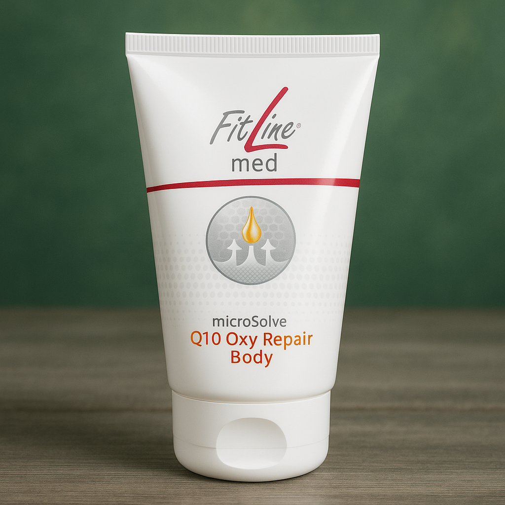 FitLine med Q10 Oxy Repair Body – hochwertige Körperpflege mit Q10 zur Unterstützung der Zellregeneration, ideal bei trockener und beanspruchter Haut
